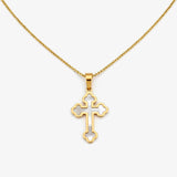 Grace Bloom™ Cross Necklace – Silver Radiance
