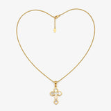 Grace Bloom™ Cross Necklace – Silver Radiance