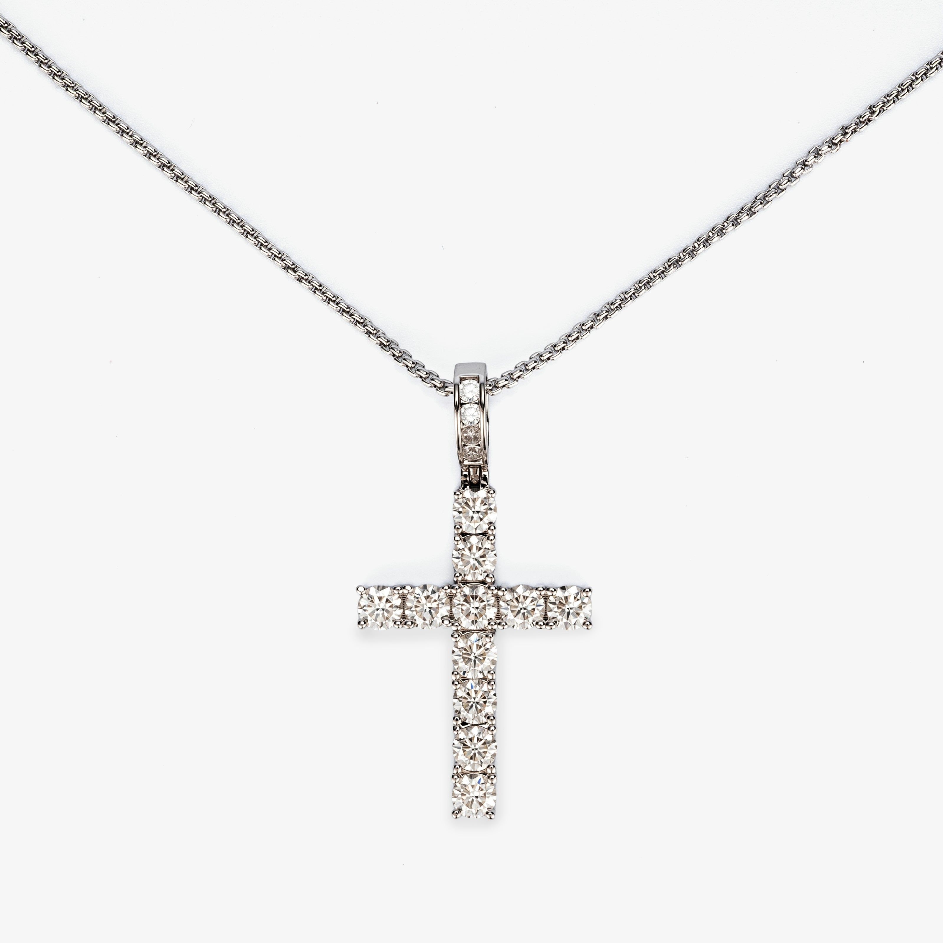Radiant Faith Cross Necklace – Silver Light