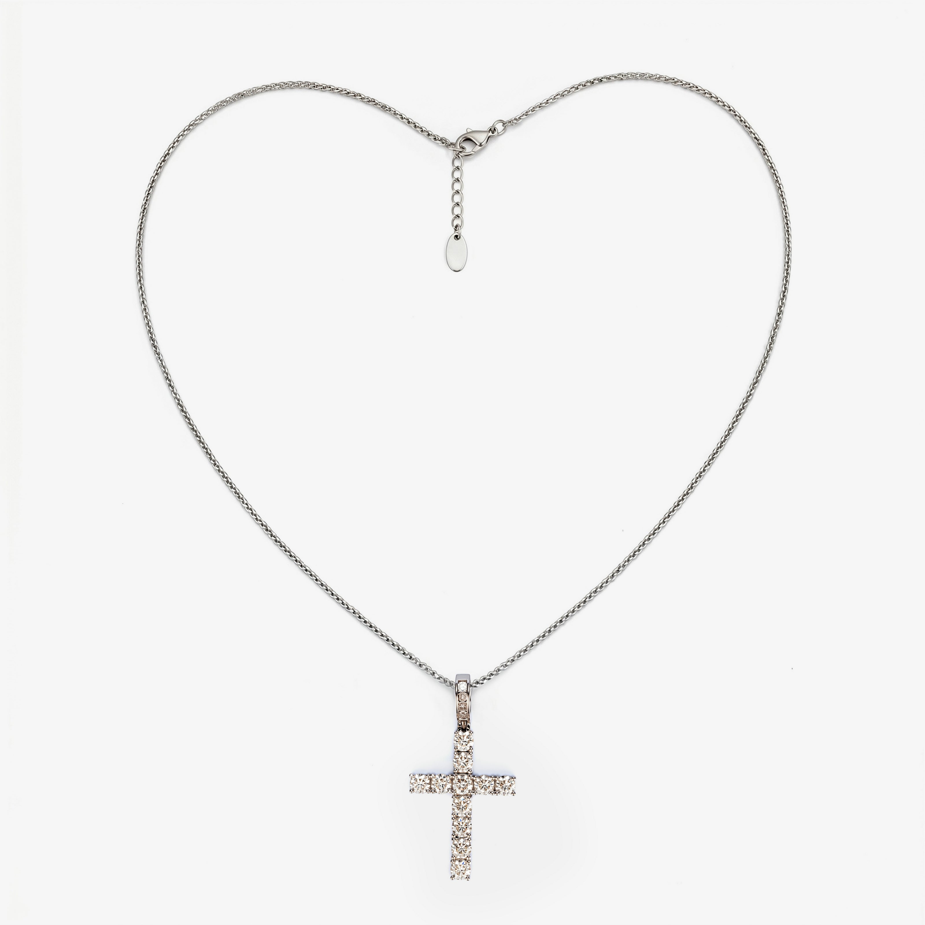 Radiant Faith Cross Necklace – Silver Light
