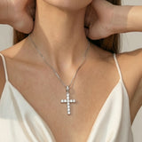 Radiant Faith Cross Necklace – Silver Light