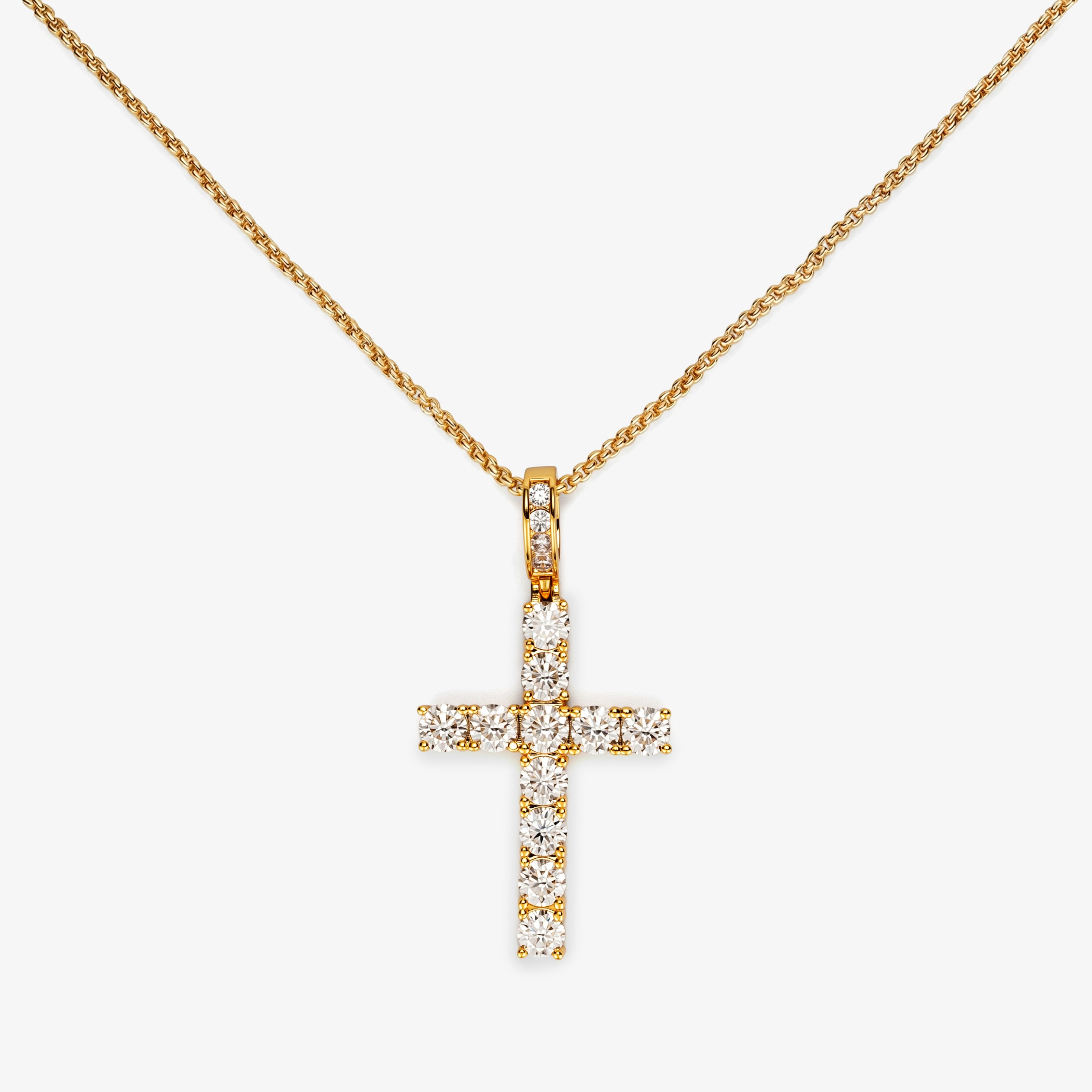 Radiant Faith Cross Necklace – Golden Glory