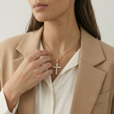 Radiant Faith Cross Necklace – Golden Glory