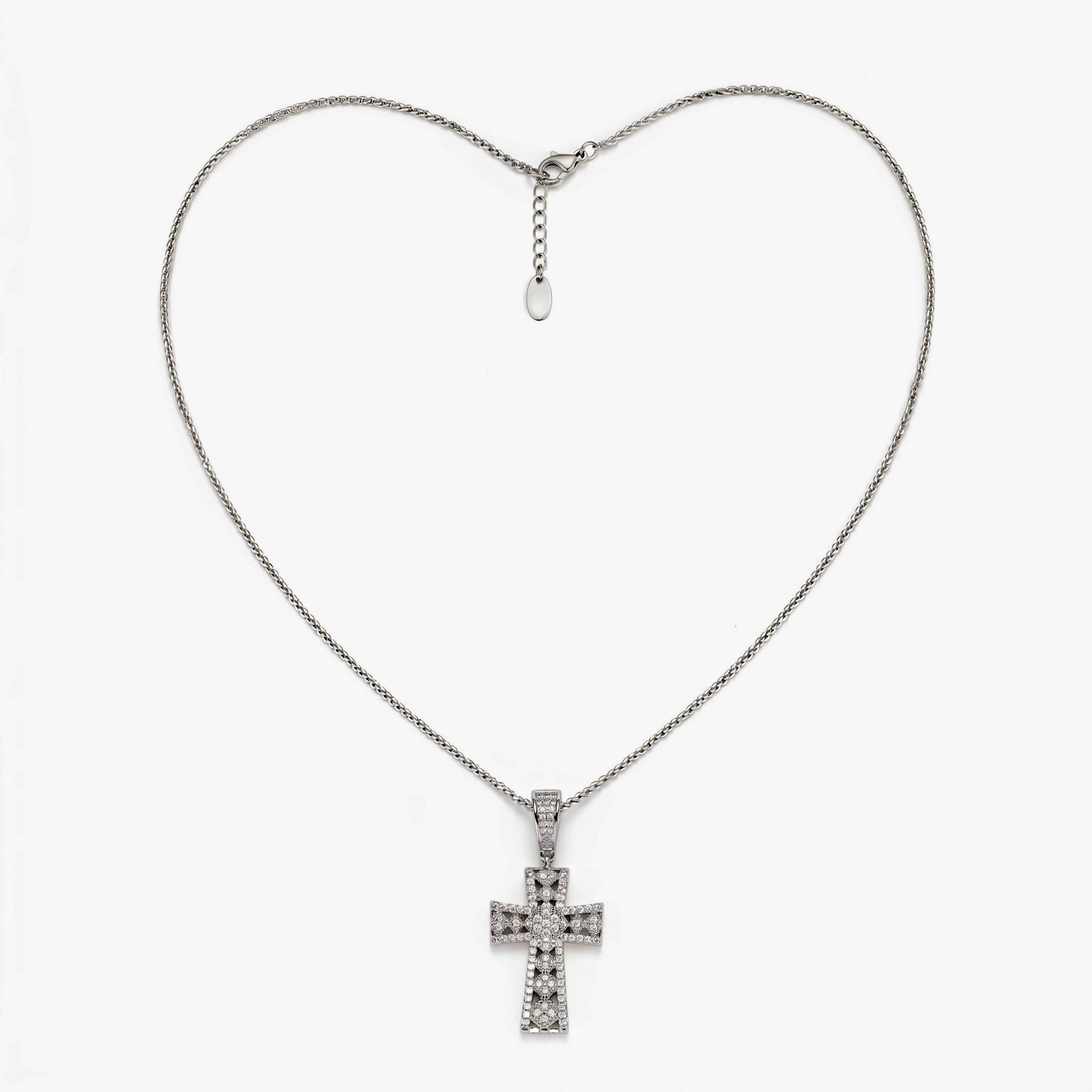 Majestic Faith Cross Necklace – Silver Majesty
