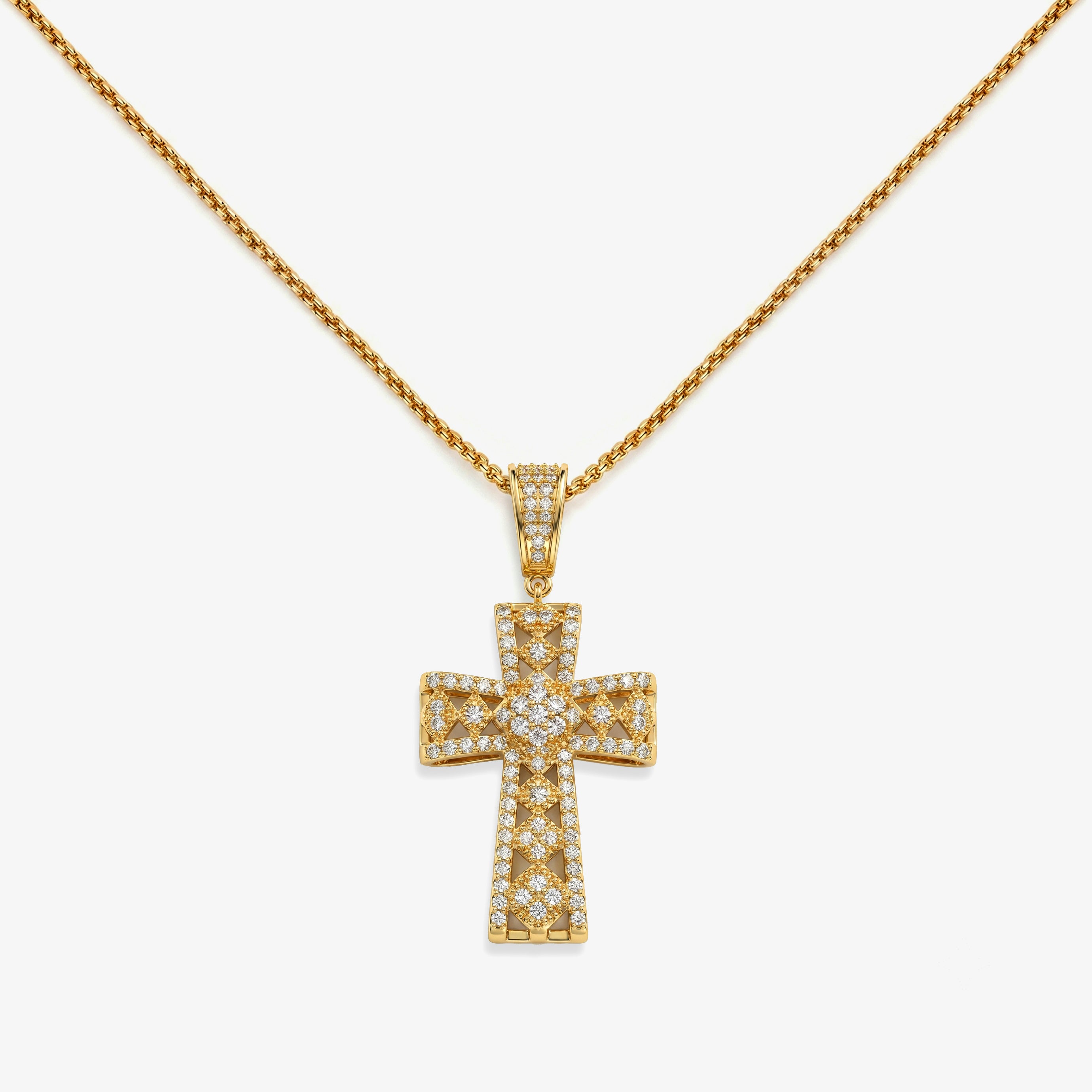 Majestic Faith Cross Necklace – Golden Majesty