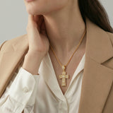 Majestic Faith Cross Necklace – Golden Majesty
