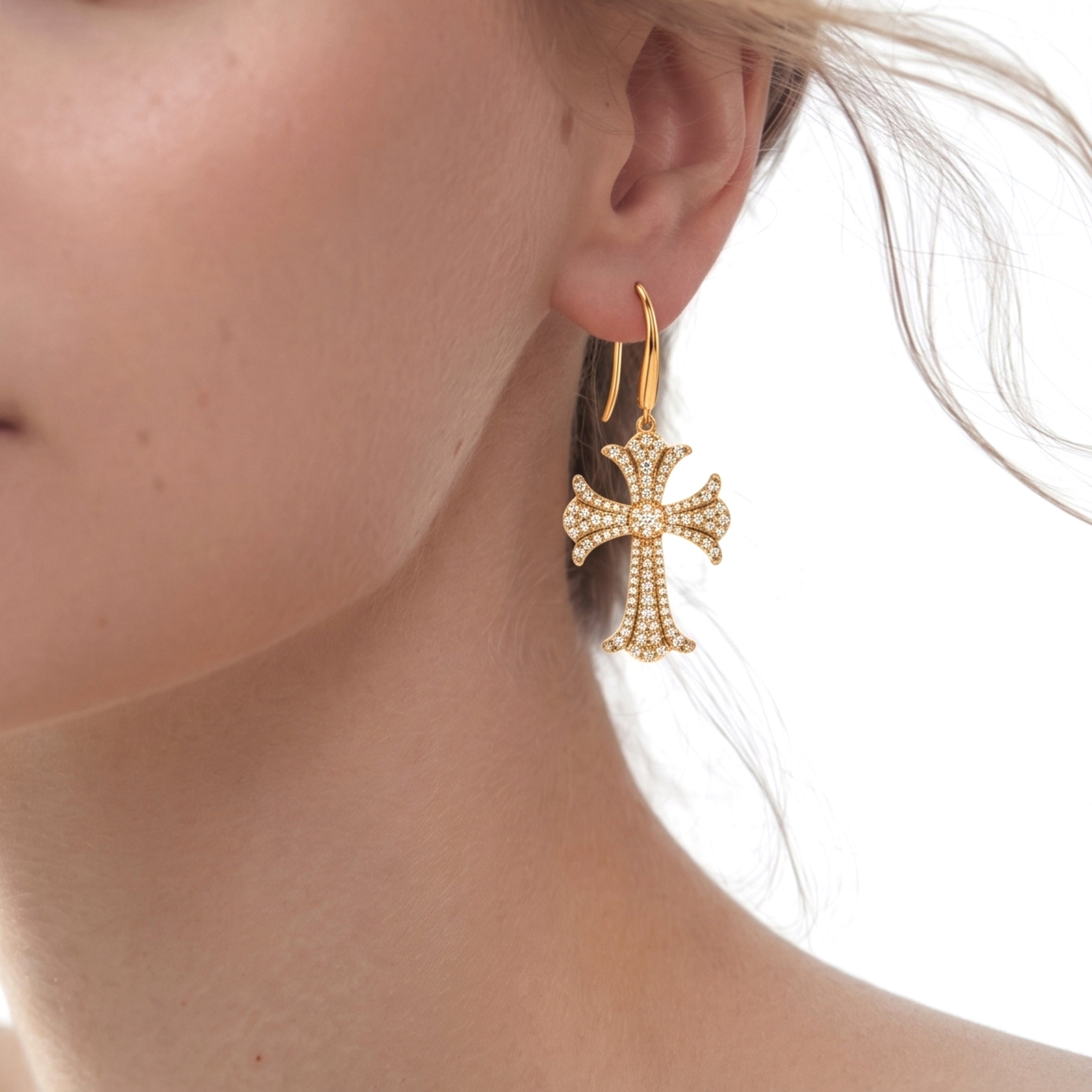 Guardian Faith Drop Earrings - Silver
